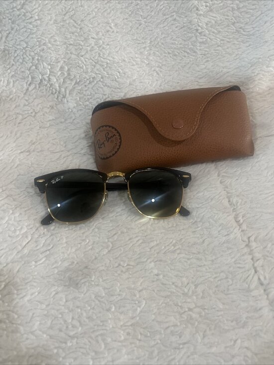Ray-Ban Accessories - Ray-Ban RB3016 Clubmaster Polarized Sunglasses Black Frame Green Lens Men